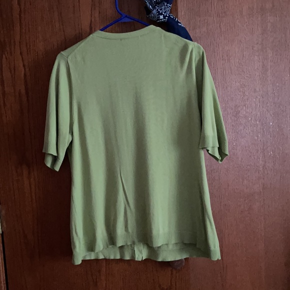 Coldwater Creek lime xl short sleeve cardigan. - Picture 4 of 6